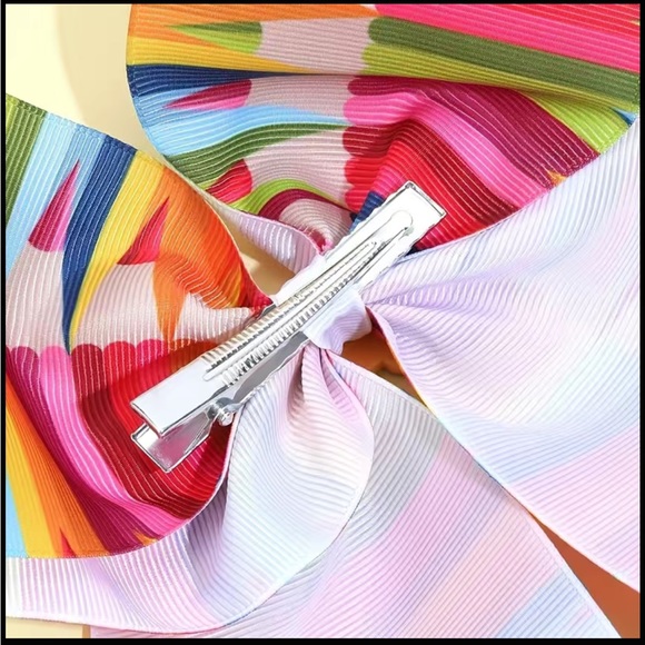 Back To School Cheer Bow For Kids/Toddler Girls Pencil Print Hair Accessory - Picture 5 of 5